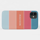モダンカラフルカラーブロックパーソナライズドネームシック Case-Mate iPhoneケース (裏面(横))