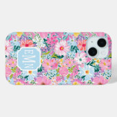 モダンカラフルガーデンイニシャル Case-Mate iPhoneケース (裏面 (横))