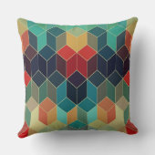モダンカラフルキューブの幾何学的パターン クッション (裏面)