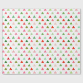 モダンカラフルクリスマスの緑と赤の三角形 ラッピングペーパー (フラット)