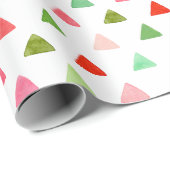 モダンカラフルクリスマスの緑と赤の三角形 ラッピングペーパー (ロールコーナー)