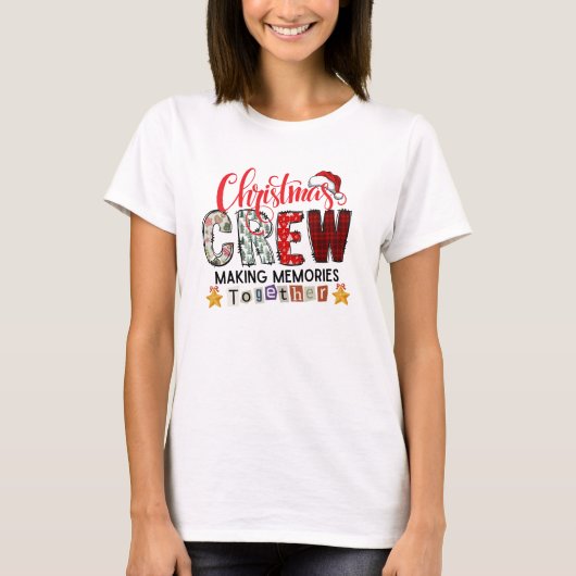 モダンカラフルクリスマススタイリッシュレトロカット Tシャツ (正面)