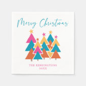 モダンカラフルクリスマスタイポグラフィ スタンダードカクテルナプキン (正面)