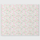 モダンカラフルクリスマス緑と赤ストライプの ラッピングペーパー (フラット)