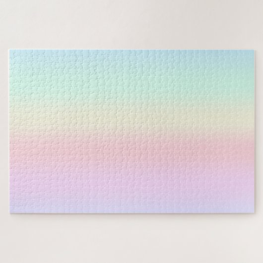 モダンカラフルグラディエント水色レインボー ジグソーパズル (横)