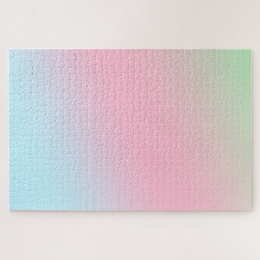 モダンカラフルグラディエント水色レインボー ジグソーパズル (横)