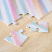 モダンカラフルグラディエント水色レインボー ジグソーパズル (側面)