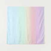 モダンカラフルグラディエント水色レインボー タペストリー (正面(横))