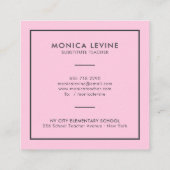 モダンカラフルグラデーションピンクhelloタイポグラフィ スクエア名刺 (裏面)