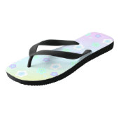 モダンカラフルグラデーション青い花ガーリー柄 ビーチサンダル (アングル)