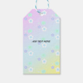 モダンカラフルグラデーション青い花パターン贈り物 ギフトタグ (正面)