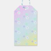 モダンカラフルグラデーション青い花パターン贈り物 ギフトタグ (裏面)