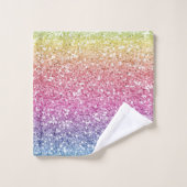 モダンカラフルグリッターグラデーション バスタオルセット (ウォッシュタオル)