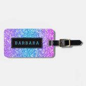 モダンカラフルグリッターテクスチャ ラゲッジタグ (正面横)