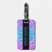 モダンカラフルグリッターテクスチャ ラゲッジタグ (裏面縦)