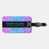 モダンカラフルグリッターテクスチャ ラゲッジタグ (裏面横)