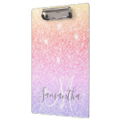 モダンカラフルグリッター名パーソナライズされた クリップボード (左)