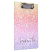 モダンカラフルグリッター名パーソナライズされた クリップボード (右)
