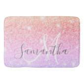 モダンカラフルグリッター名パーソナライズされた バスマット (正面)