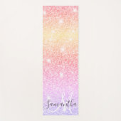 モダンカラフルグリッター名パーソナライズされた ヨガマット (正面)