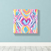 モダンカラフルコンテンポラリー | 明るい水色 キャンバスプリント (インサイチュ (ウッドフロア))