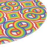 モダンカラフルシンプルろうけつ染めモチーフ カッティングボード (角)