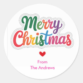 モダンカラフルシンプルクリスマス ラウンドシール