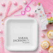 モダンカラフルシンプルフォント紙プレート ペーパープレート (パーティー)