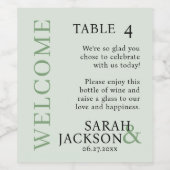 モダンカラフルシンプルフォント結婚のテーブル番号 ワインラベル (シングルラベル)