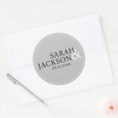 モダンカラフルシンプルフォント結婚式 ラウンドシール (封筒)