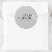 モダンカラフルシンプルフォント結婚式 ラウンドシール (バッグ)