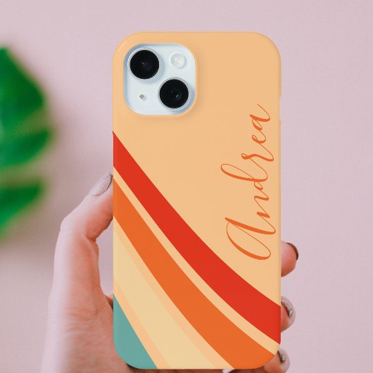 モダンカラフルシンプルレトロモノグラム Case-Mate iPhoneケース