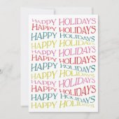 モダンカラフルシンプル文字フェスティバルハッピーホリデイズ シーズンカード (正面)