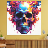 モダンカラフルスカル キャンバスプリント (インサイチュ (リビング))