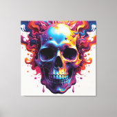 モダンカラフルスカル キャンバスプリント (正面)