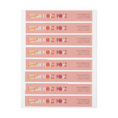 モダンカラフルスクリプトの結婚休日 ラップアラウンドラベル (シート)