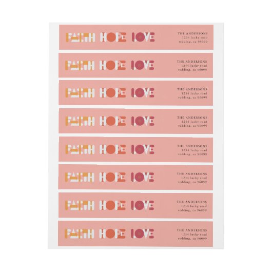 モダンカラフルスクリプトの結婚休日 ラップアラウンドラベル (シート)