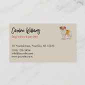 モダンカラフルスケッチドッグウォーカーペットシッター 名刺 (裏面)