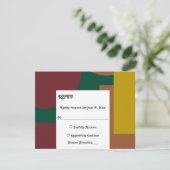 モダンカラフルスタイリッシュ抽象芸術結婚ア 出欠カード (スタンド正面)