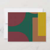 モダンカラフルスタイリッシュ抽象芸術結婚ア 出欠カード (裏面)