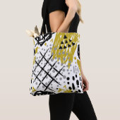 モダンカラフルスタイリッシュ抽象芸術 トートバッグ (クローズアップ)