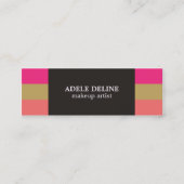 モダンカラフルストライプのシック・メイク・アーティスト スキニー名刺 (正面)