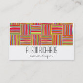 モダンカラフルストライプの抽象芸術ファインアート事業 名刺 (正面)
