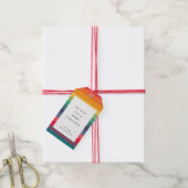 モダンカラフルストライプは聖降誕祭と結婚 ギフトタグ (より糸付き)