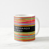 モダンカラフルストライプインテリア鮮やか設計者 コーヒーマグカップ (正面右)