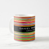 モダンカラフルストライプインテリア鮮やか設計者 コーヒーマグカップ (正面左)