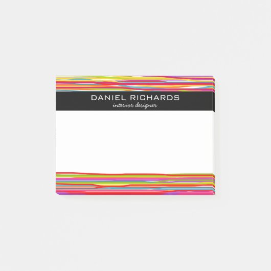 モダンカラフルストライプインテリア鮮やか設計者 ポストイット (正面)