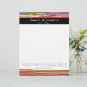 モダンカラフルストライプインテリア鮮やか設計者 レターヘッド (スタンド正面)