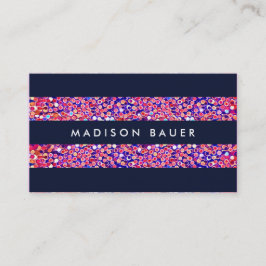 モダンカラフルストライプ紙吹雪 名刺