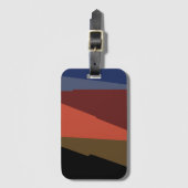 モダンカラフルストライプ虹三角形パターン ラゲッジタグ (正面縦)